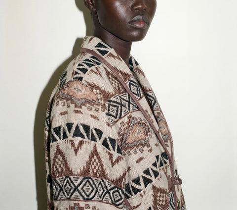 Flashback Brown Southwestern Cropped Jacket