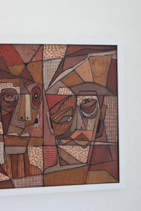 Angela Dickerson Three in Rust Original Framed Artwork