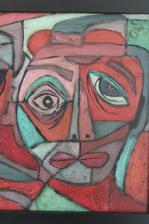 Angela Dickerson Crimson Dialogue Original Framed Artwork