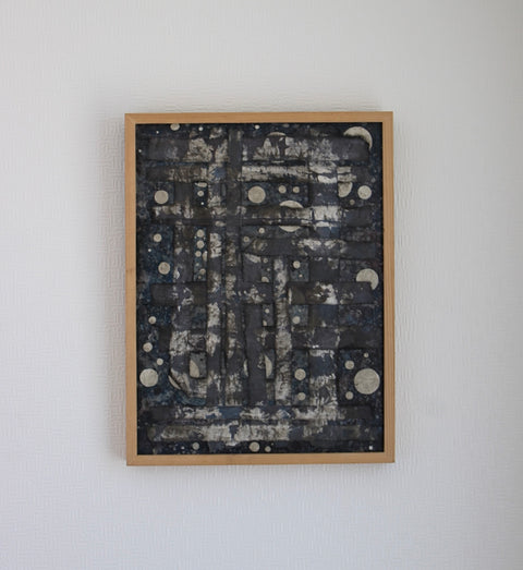 Angela Dickerson Black Moon Grid Original Framed Artwork