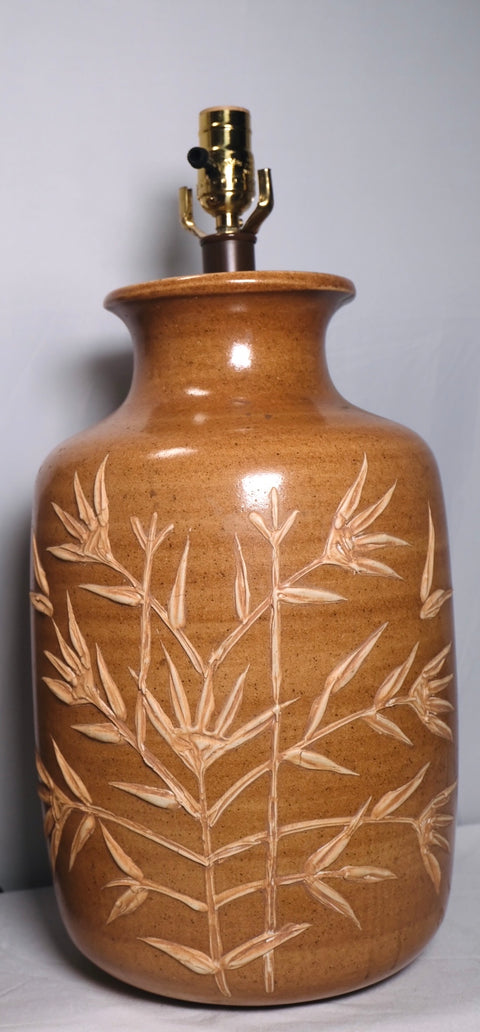Pair of MCM Stoneware Warm Table Lamps