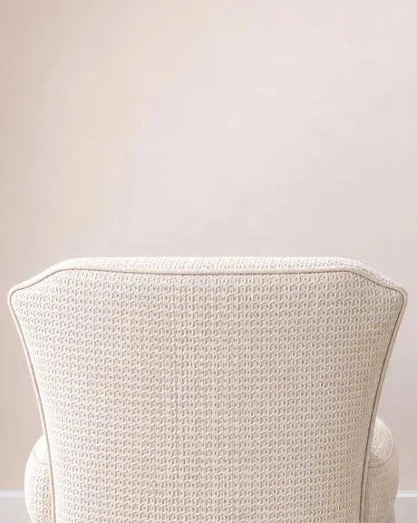 Ivory Button-Tufted Slipper Chairs with Scalloped Bases – Pair