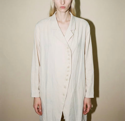 Zanzea Cream Asymmetric Button Blouse