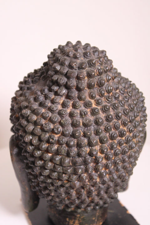 Buddha Head Sculpture Black Finish