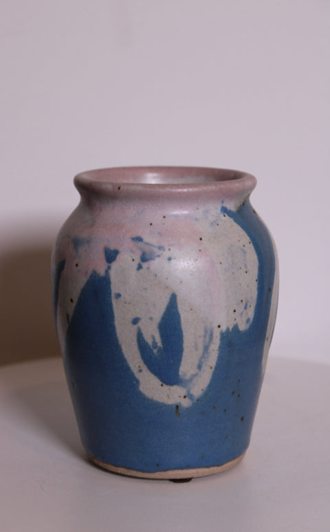 Pink Blue Studio Pottery Planter