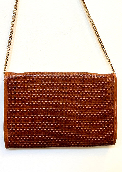 Brown Woven Shoulder Bag in Rodo Style — product detail