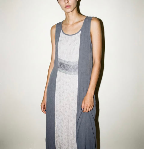 Spencer Alexis Gray Colorblock Sleeveless Dress