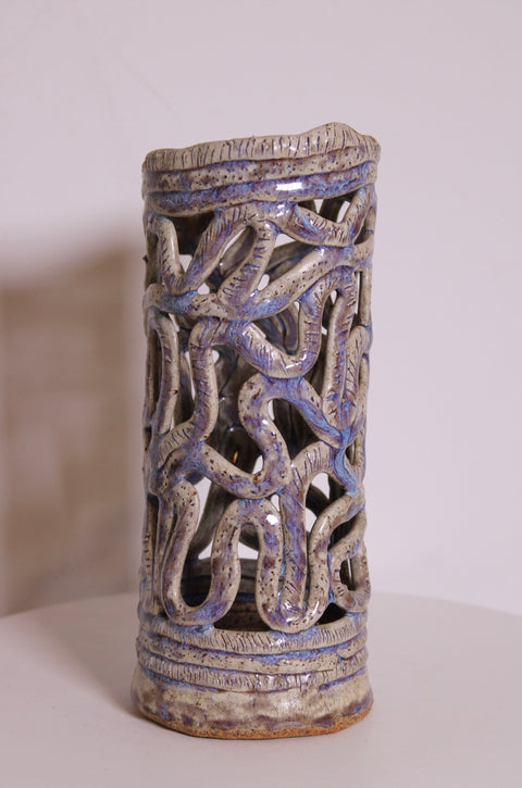 Organic Lattice Openwork Ceramic Vessel