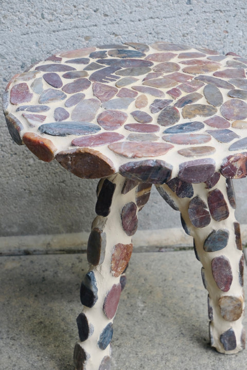 Hand tiled Stone Side Table
