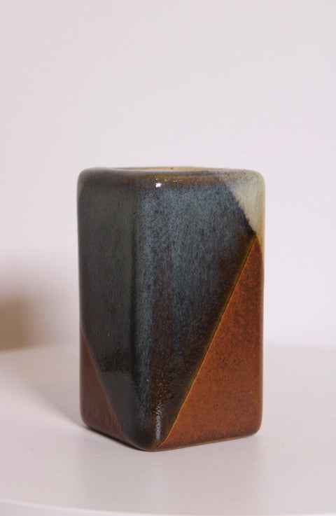 Square Modernist Studio Pottery Vase