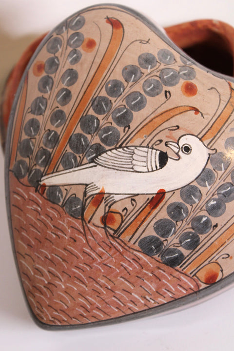 Heart Shaped Bird Painted Box