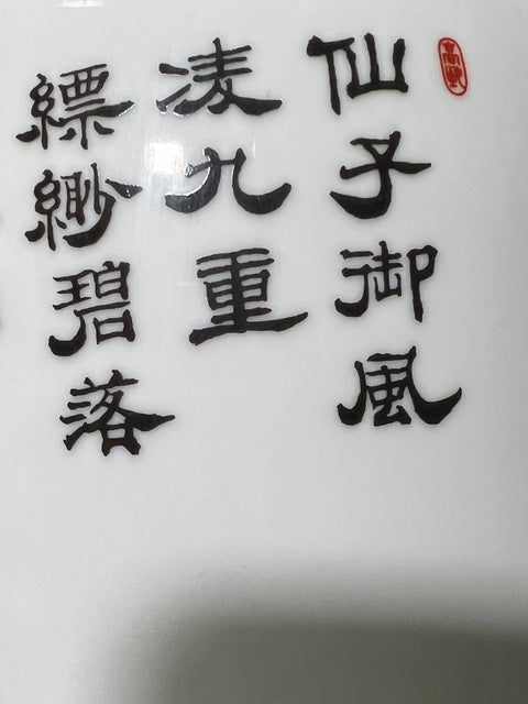 Chinese Immortal Porcelain Table Lamp