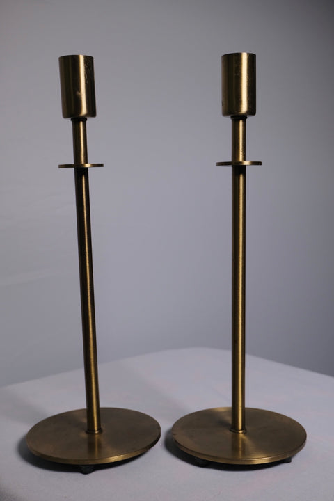 Solid Brass Pillar Candlesticks
