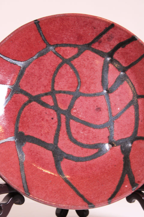 Abstract Red Charger Plate