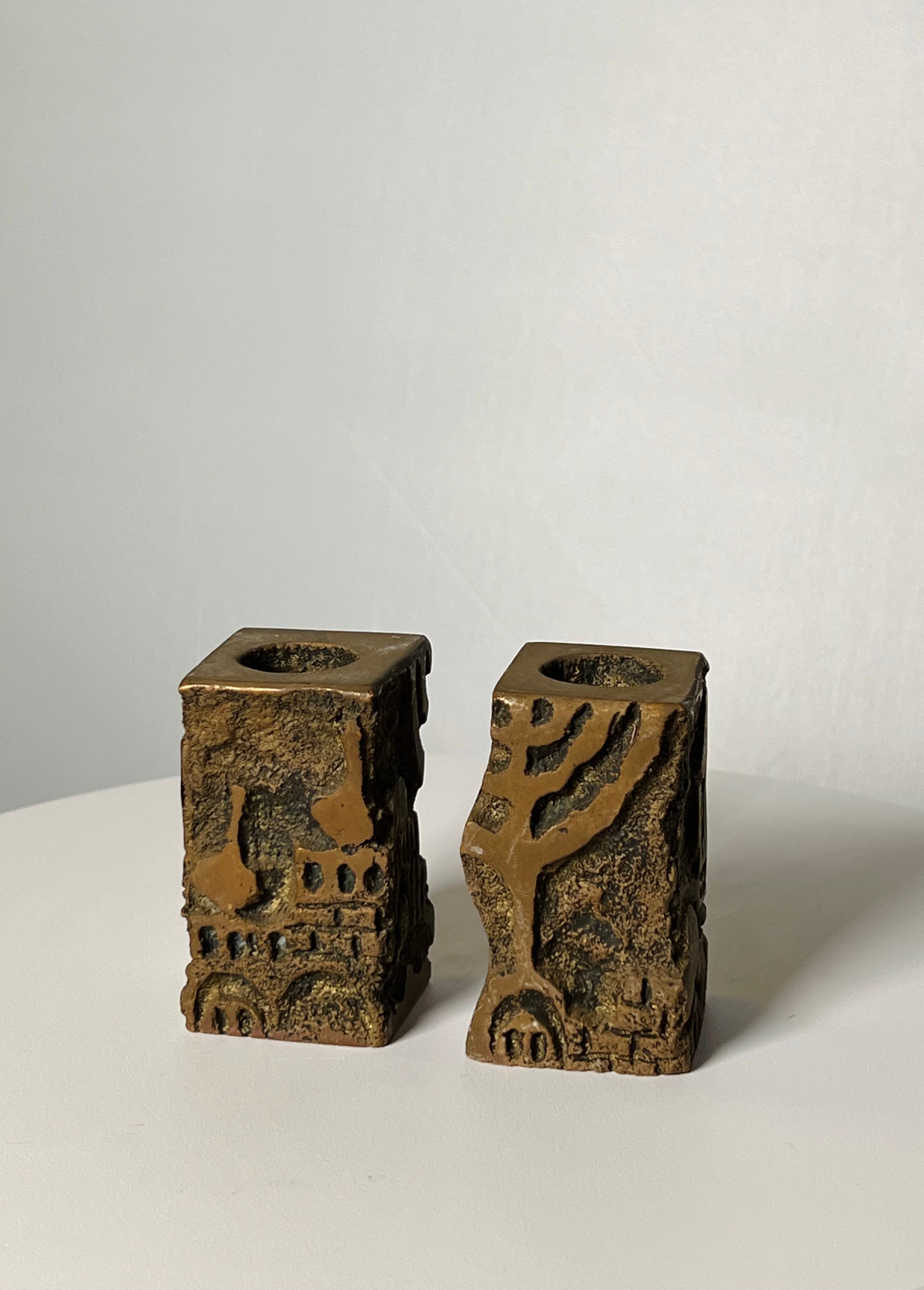 Brass Candle Holders by Avigdor Bezalel Vintage 1983 (SOLD)