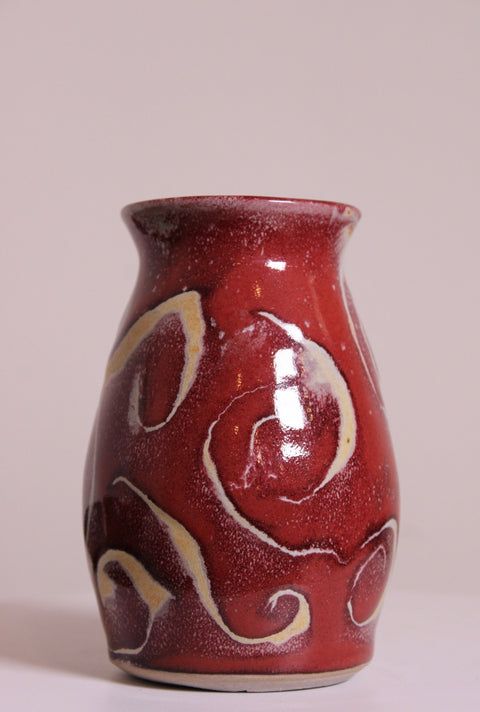 Signed Red Studio Pottery Vase