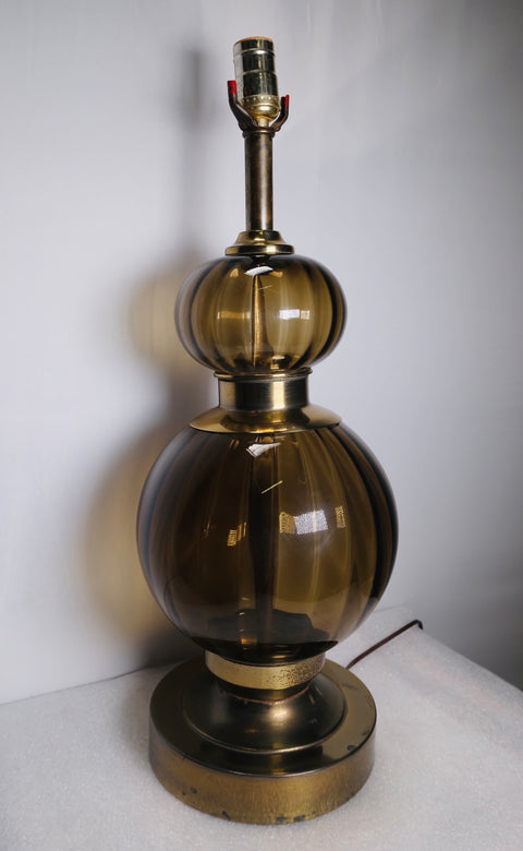 1960s Smoked Glass Table Lamp (Vintage)