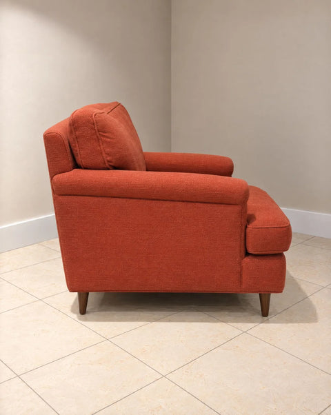 Pair of Orange Lounge Chairs, Attributed to Edward Wormley for Dunbar