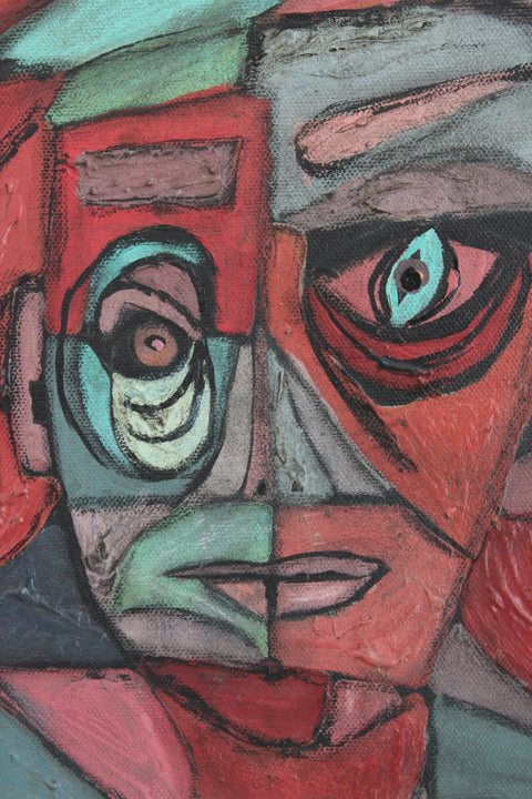 Angela Dickerson Crimson Dialogue Original Framed Artwork