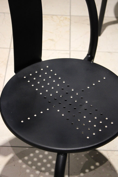 Vintage IKEA Maxmo Dining Chairs | Set of 4 Italian Modern Black Metal Chairs
