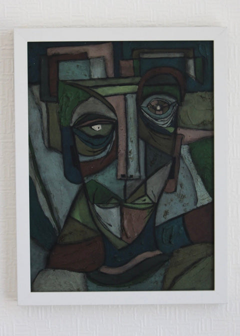 Angela Dickerson Green Gaze Original Framed Artwork