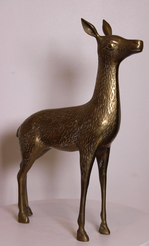 Vintage Brass Deer Mid Century Modern Brass Animal Sculpture