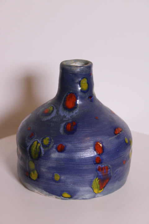 Blue Speckled Studio Pottery Vase