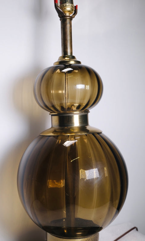 1960s Smoked Glass Table Lamp (Vintage)