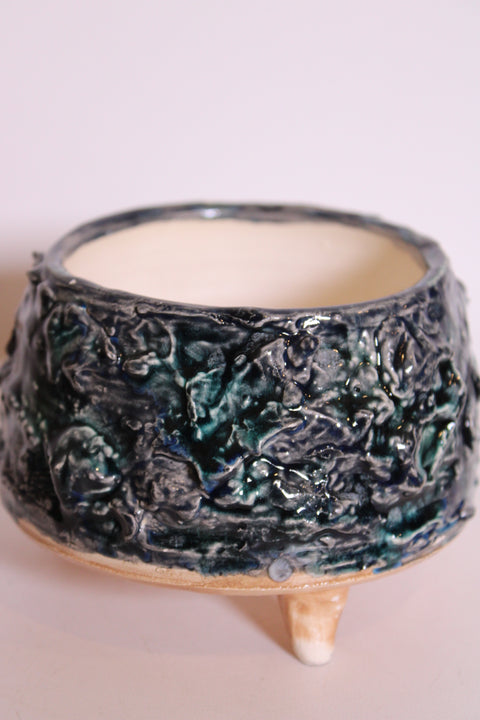 Textured Turquoise Studio Pottery Cup