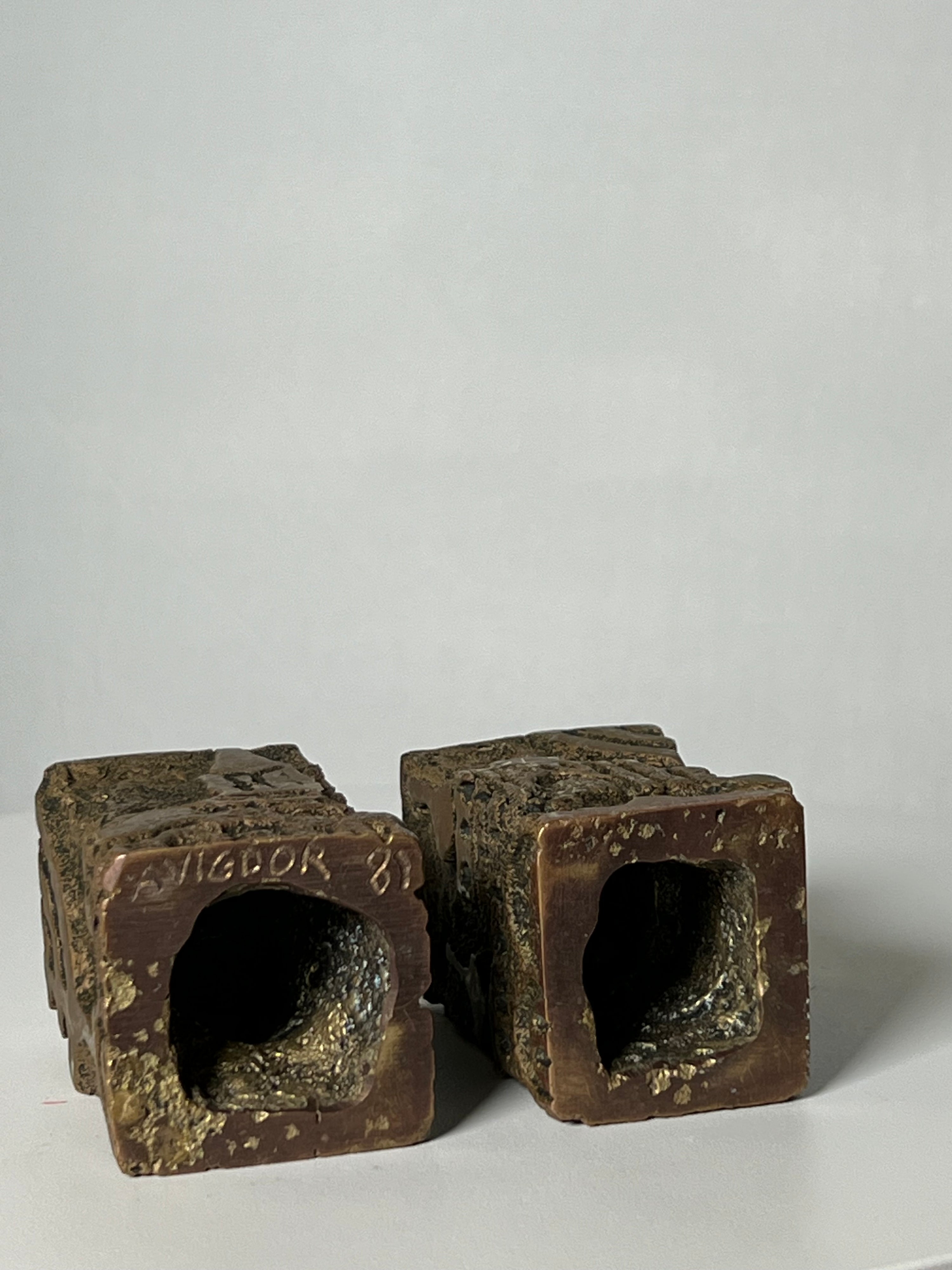 Brass Candle Holders by Avigdor Bezalel Vintage 1983 (SOLD)