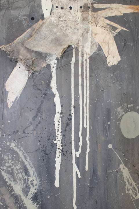Angela Dickerson Industrial Gray Field Original Framed Artwork