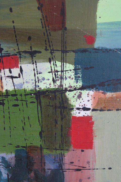 Jae Charmichael Green Field Crossing Original Framed Artwork