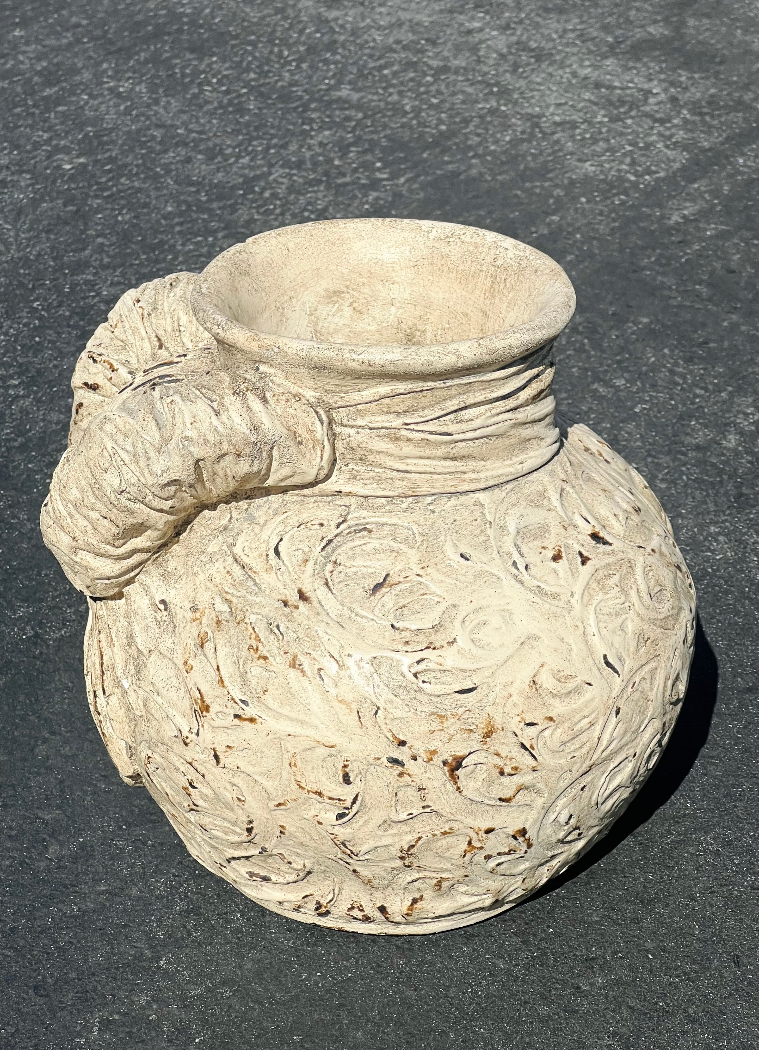 Flower Studio Pot With Bow Accent (Vintage)