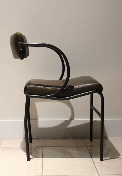 Vintage Postmodern Cantilever Lounge Chairs | Tubular Steel & Upholstered Armchairs | Pair