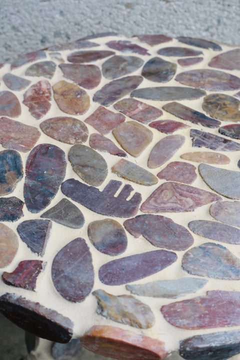 Hand tiled Stone Side Table