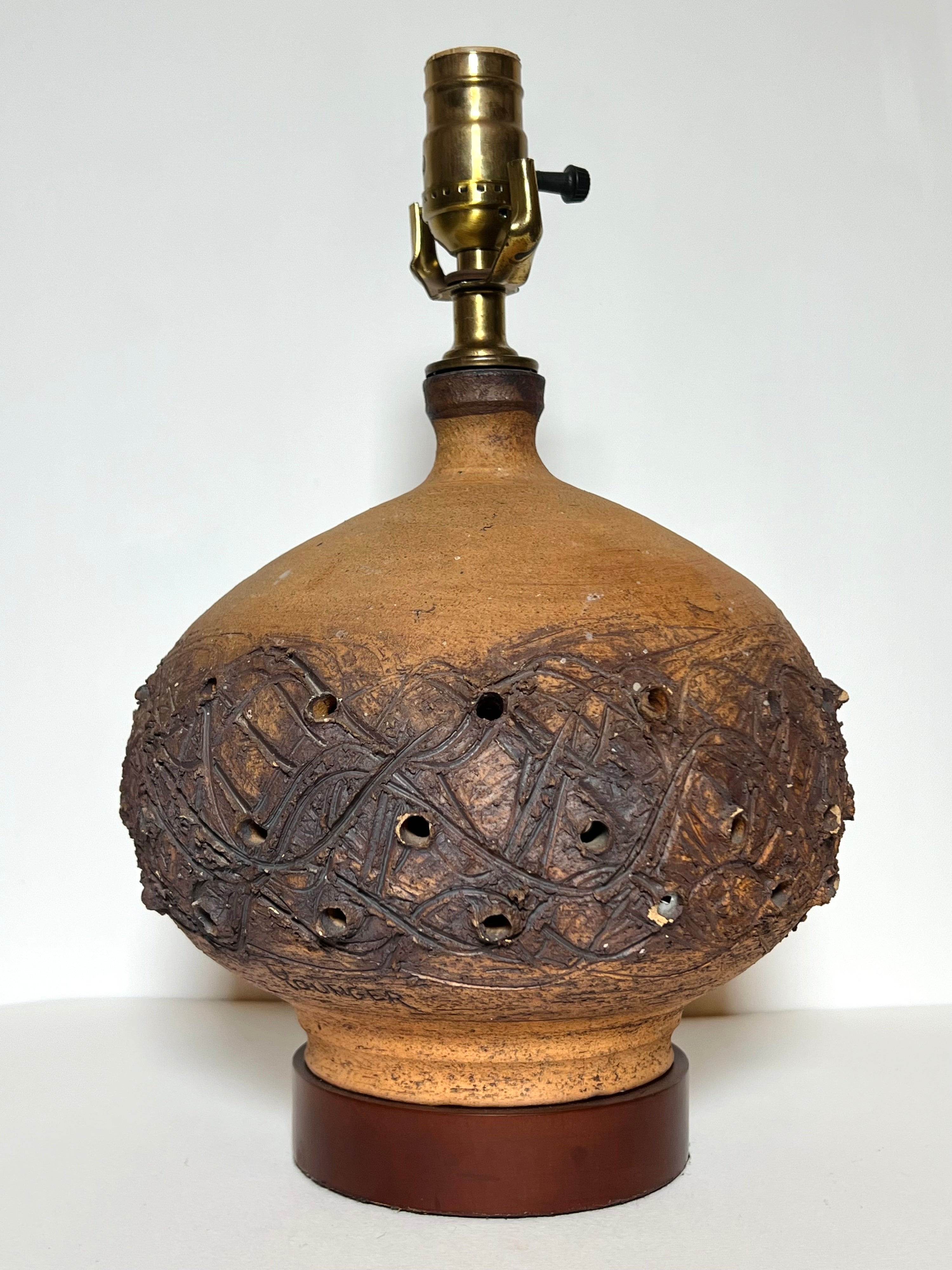 MCM Rough Table Lamp In The Manor Of “Peter Voulkos” (Vintage)