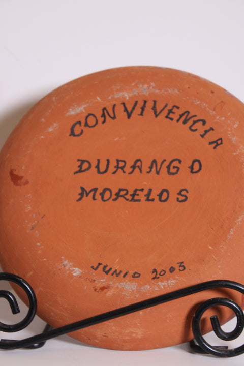 Convivencia Durango Morelos Terracotta Swirl Plates Pair