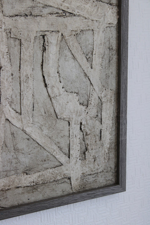 Angela Dickerson White Fragment Grid Original Framed Artwork