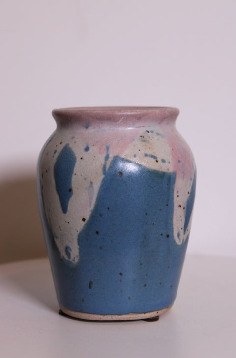 Pink Blue Studio Pottery Planter