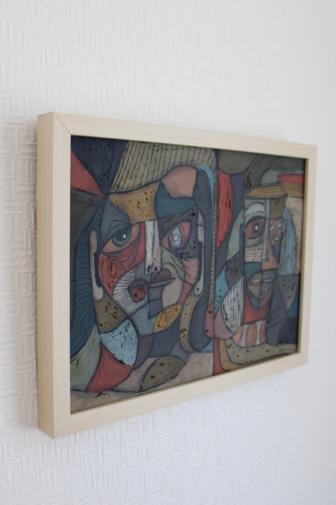 Angela Dickerson Two in Profile Original Framed Artwork