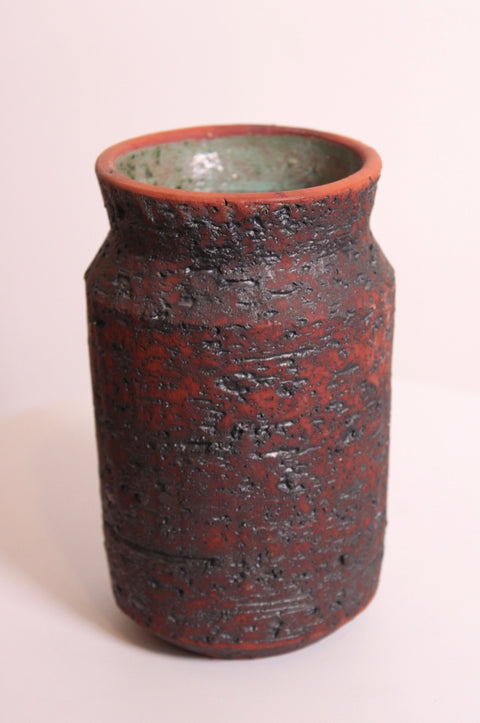 Lava Glaze Brutalist Studio Pottery Vase