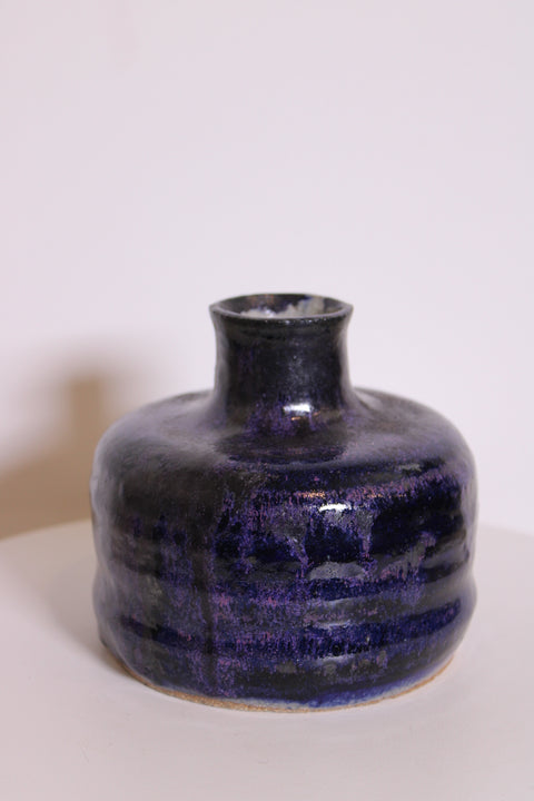 Impressed Character Royal Purple Low Bottle Vase