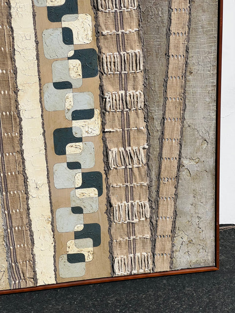 “Interwoven Empire” Mixed Media Wood Frame Abstract