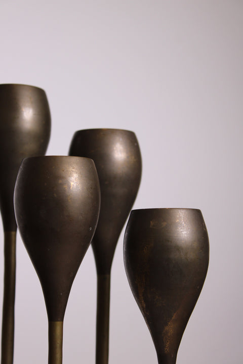 Set of Five Brass Goblets