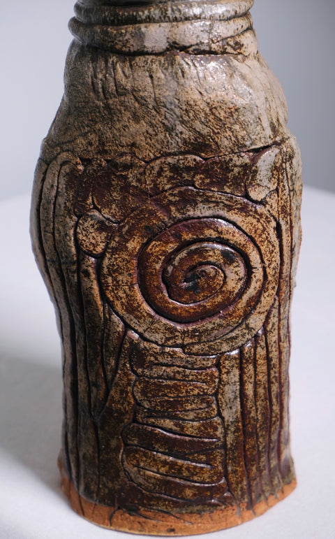 Brutalist Brown Coil MCM Vase