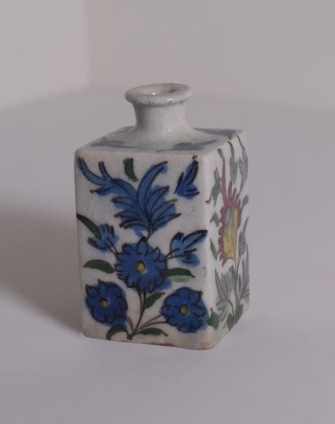 Vintage Mexican Hand-Painted Floral Ceramic Bud Vase