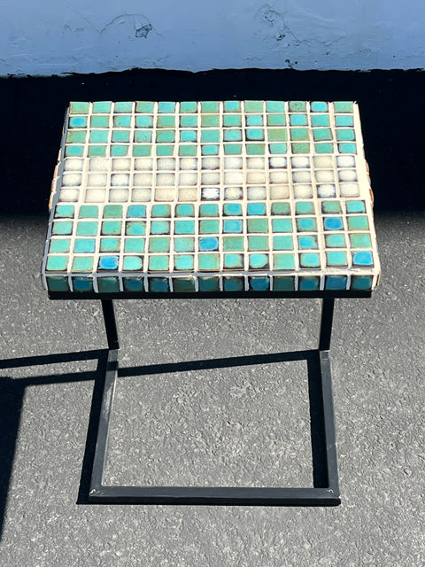 Hand Tiled Turquoise Side Table