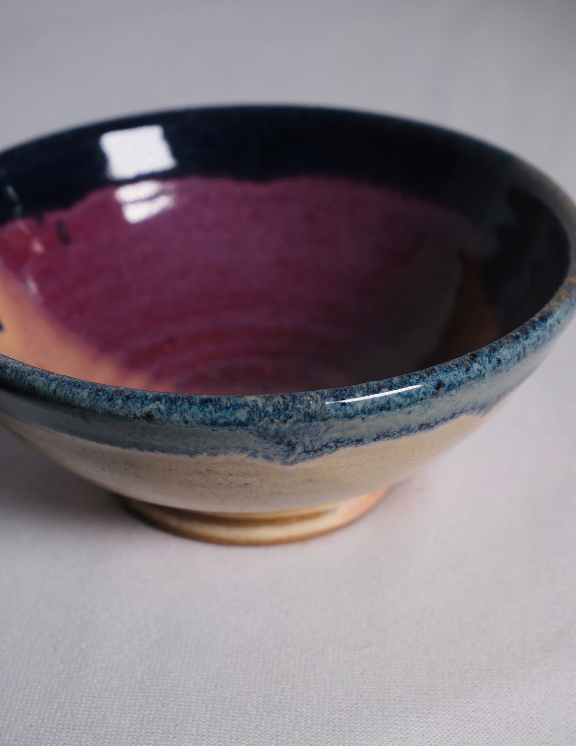 Small Jun-type Purple Flushed Stoneware Bowl (Vintage)