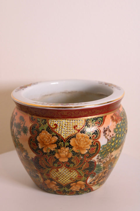 Peacock Garden Satsuma Style Cachepot