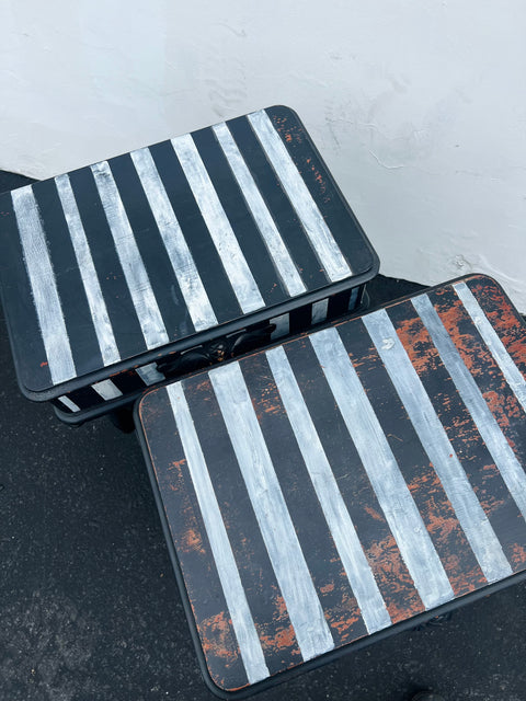 Antique Striped Side Tables